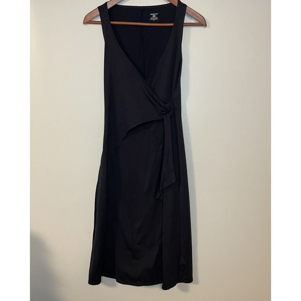 Patagonia Wrap It Up Dress Woman's Size S Black Comfort Stretch Sleeveless‎